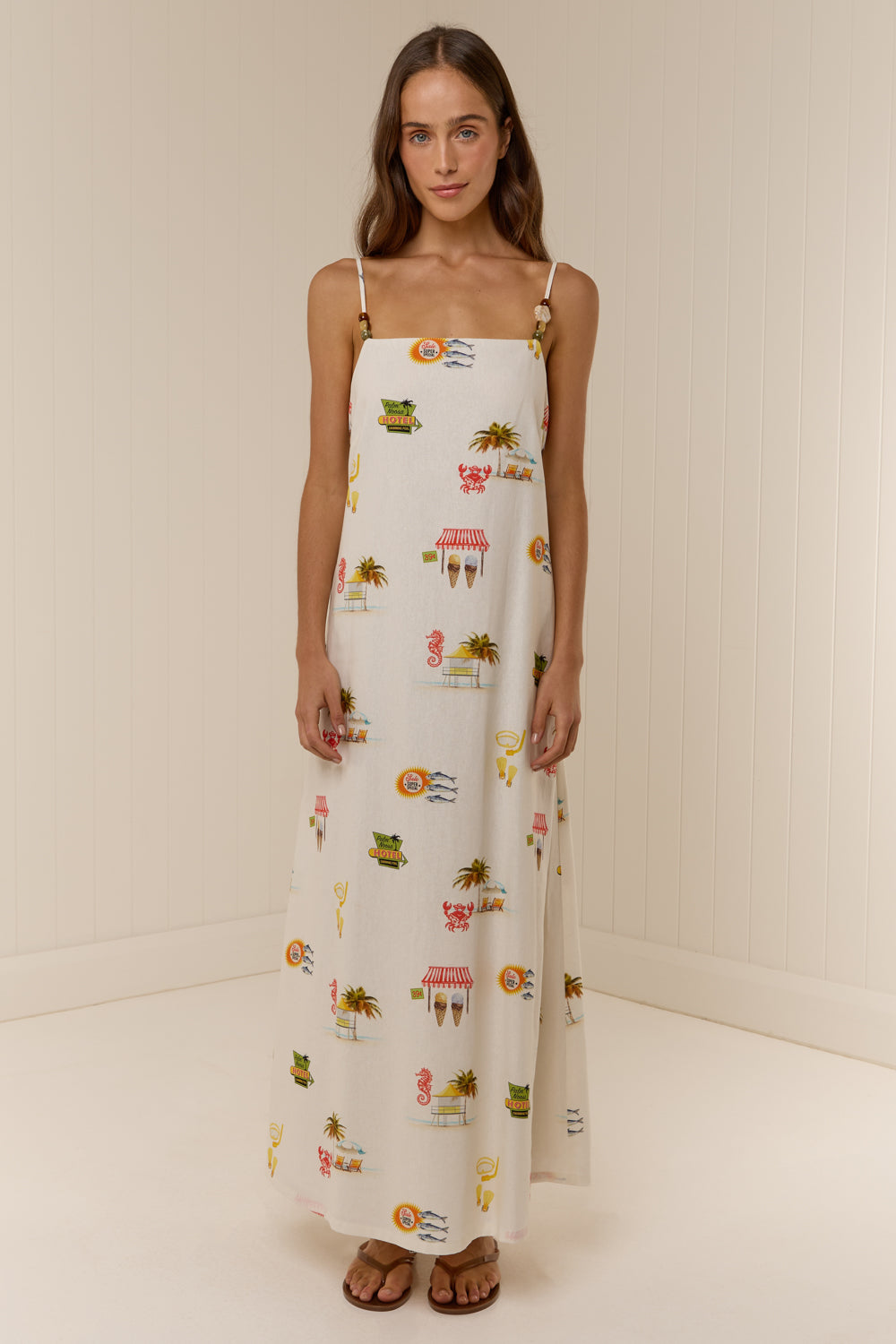 Heidi Dress Tropicana – Palm. Noosa