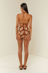 Palm Noosa High Waist Bikini Bottoms Brown Shells
