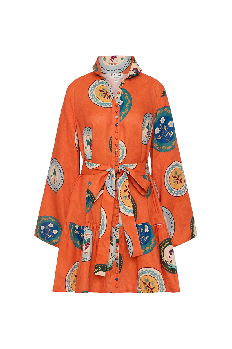 Austin Mini Dress Orange Plates