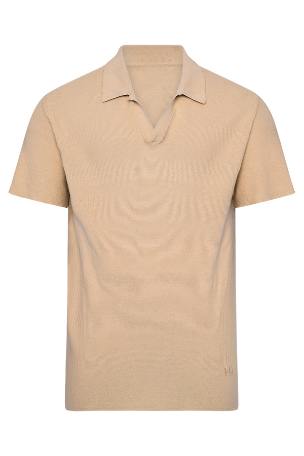 Palm Noosa Hastings Polo Beige Cotton