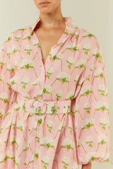 Palm Noosa Noddy Dress Diamond Hydrangea Linen