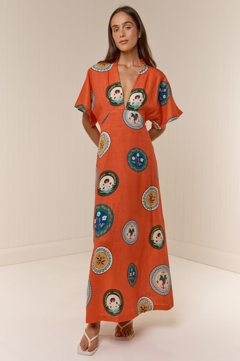 Jasmine Dress Orange Plates