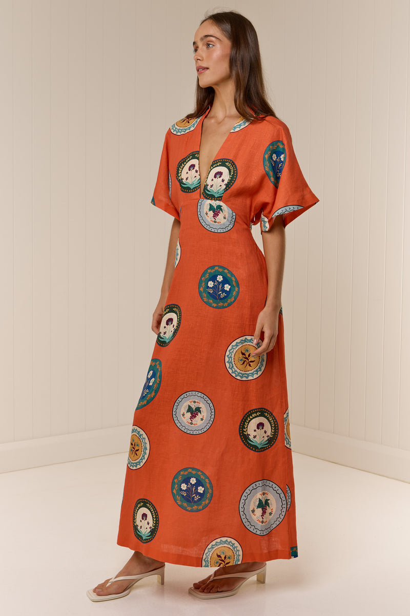 Jasmine Dress Orange Plates