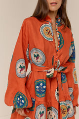 Austin Mini Dress Orange Plates