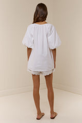 Olive Tie Top White