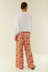 Palm Noosa North Pants Red Palm Scene Linen