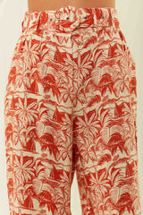 Palm Noosa North Pants Red Palm Scene Linen