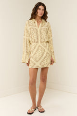 Ray Mini Skirt Dusty Paisley