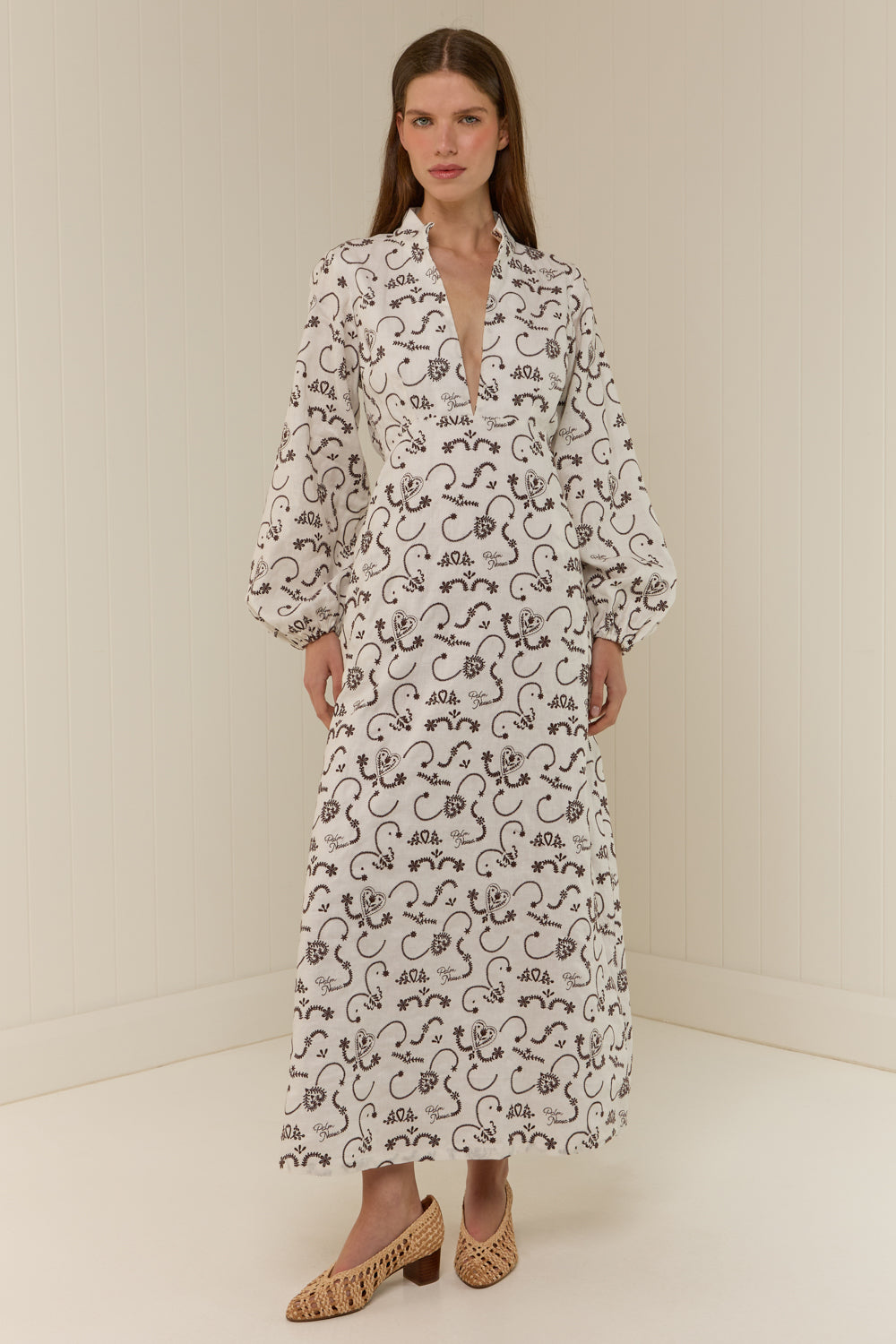 Josie Dress Regatta Embroidery – Palm. Noosa
