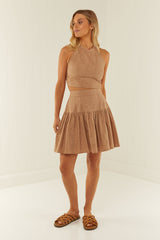 Shoot The Moon Skirt - BROWN