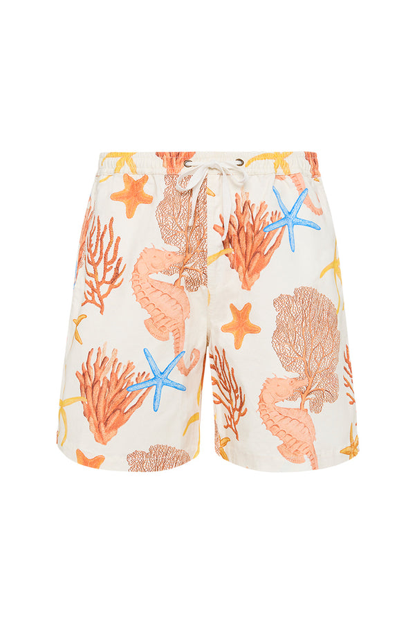 Palm Noosa Holiday Shorts Cotton Coral
