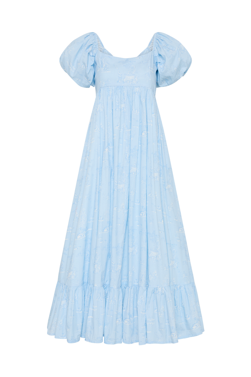 Palm Noosa Salzburg Dress Cotton Poplin Blue Province