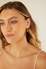 Palm Noosa Gold Plated Amber Hoops