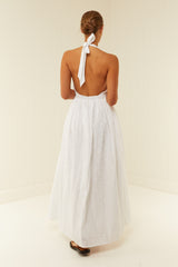 Palm Noosa Checkmate Dress Cotton Tile Anglaise White