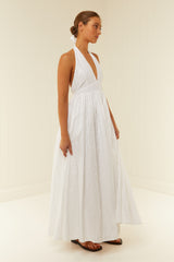 Palm Noosa Checkmate Dress Cotton Tile Anglaise White