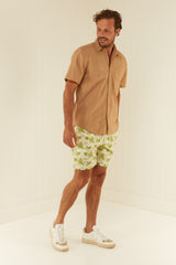 Palm Noosa Holiday Shorts Cotton Green Palms