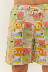 Palm Noosa Holiday Shorts Cotton Noosa Tiles