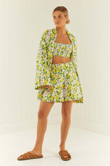 Palm Noosa Ace Of Spades Robe Linen Scallop Lemons