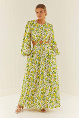 Palm Noosa Domino Dress Cotton Anglaise Lemons