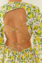Palm Noosa Domino Dress Cotton Anglaise Lemons