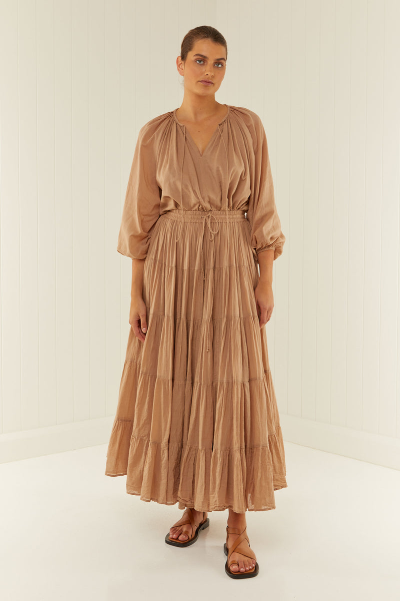 Palm Noosa Queen Of Hearts Cotton Voile Brown