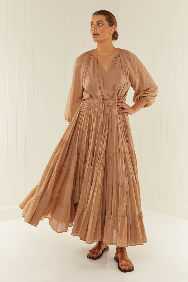 Palm Noosa Queen Of Hearts Cotton Voile Brown