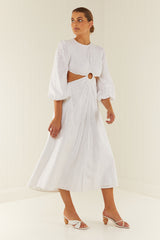 Palm Noosa Domino Dress Cotton Anglaise White