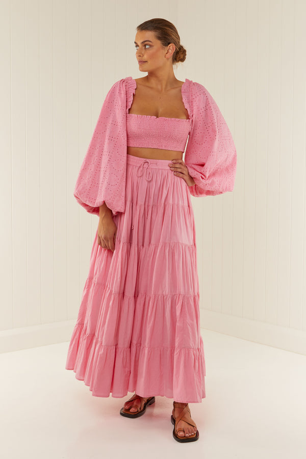 Palm Noosa Go Fish Crop Cotton Anglaise Pink