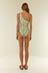 Palm Noosa One Shoulder One Piece Nylon Lemons