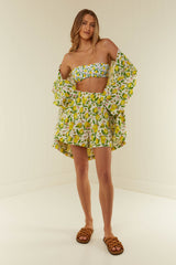 Palm Noosa Bandeau Bikini Top Nylon Lemons