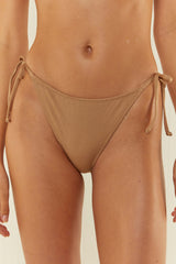 Palm Noosa Tie Up Bikini Bottom Nylon Brown